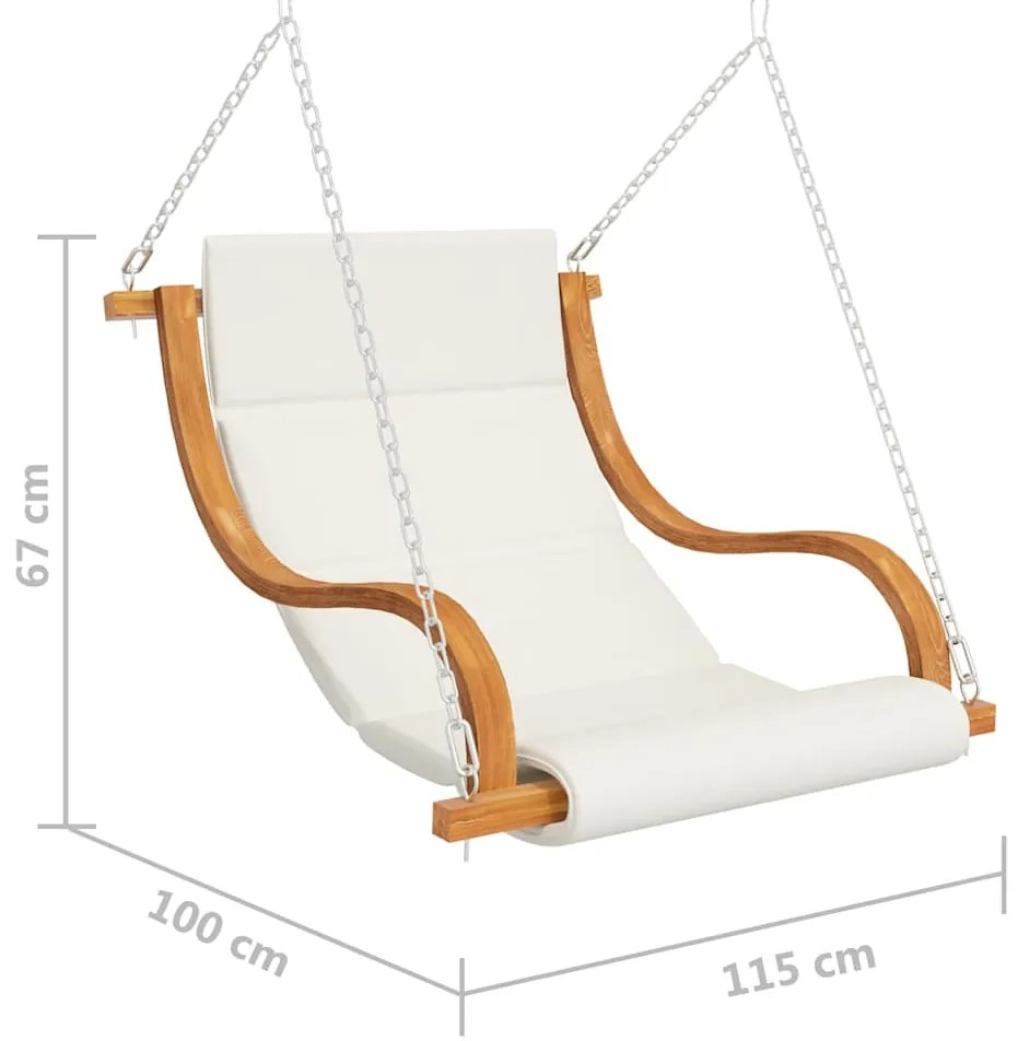 vidaXL Κουνιστή Καρέκλα Χωρίς Πλαίσιο Κούνιας Λυγισμένο Ξύλο Μαξιλάρι