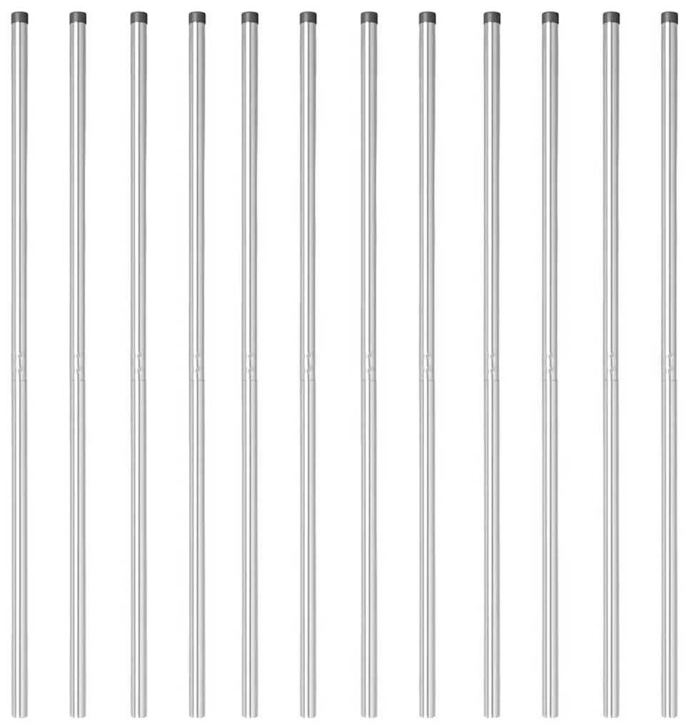 vidaXL Πό posts φράχτη 12 pcs Ασημί 130 cm Ατσάλι με Επικάλυψη Πούδρας