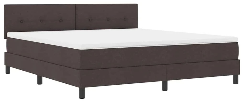 vidaXL Κρεβάτι box spring με στρώμα Σκούρο Καφέ 180 x 200 cm ύφασμα