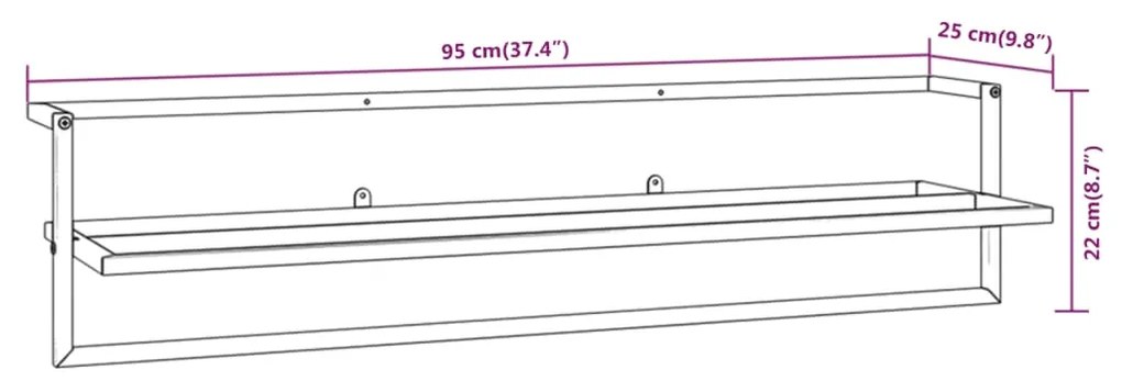 ΒΑΣΗ ΓΙΑ ΠΕΤΣΕΤΕΣ ΕΠΙΤΟΙΧΙΑ ΛΕΥΚΗ 95 X 25 X 22 ΕΚ. ΣΙΔΕΡΕΝΙΑ 343093