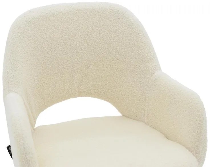 Σκαμπό bar Renish ύφασμα μπουκλέ εκρού και μεταλλικό μαύρο πόδι 51x57x114εκ 2αδα 51x57x114 εκ.