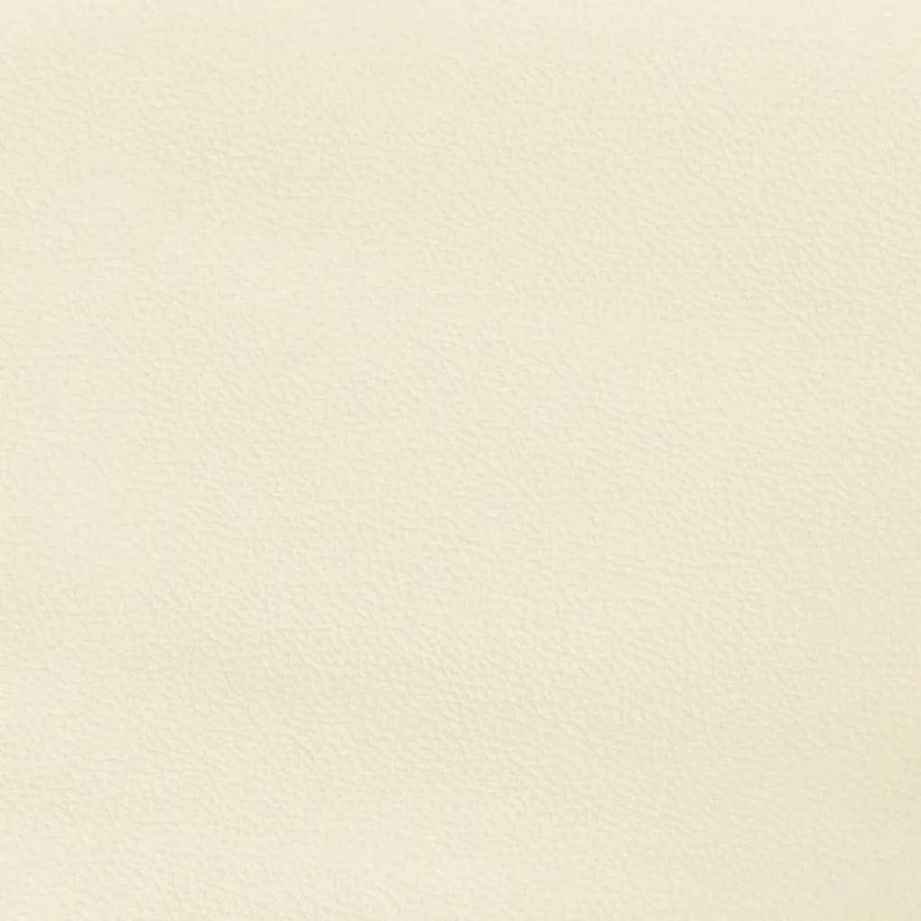 Πλαίσιο Κρεβατιού Κρεμ 140x190 εκ. από Συνθετικό Δέρμα - Κρεμ