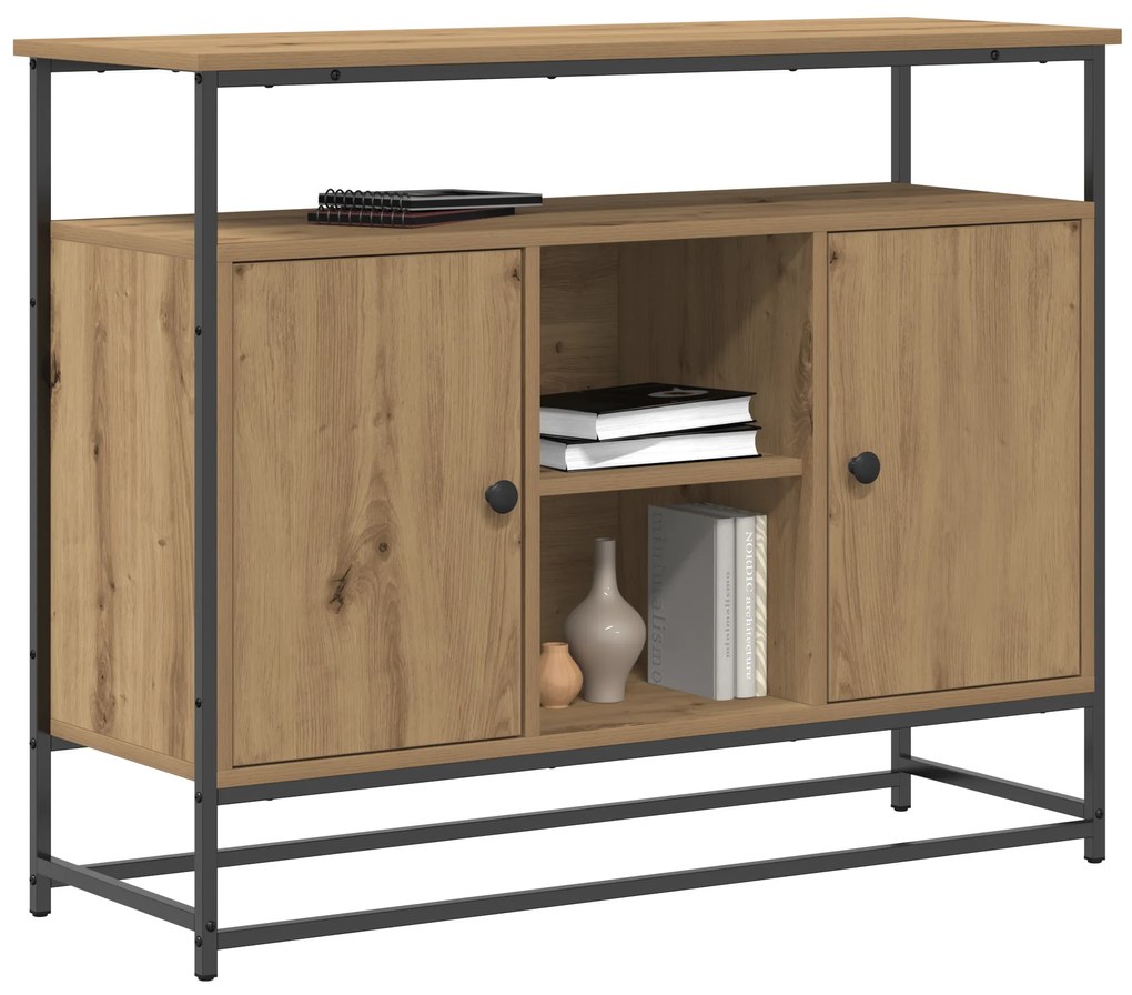 vidaXL Κονσόλα Artisan Oak 100x35x80 cm Κατασκευασμένο ξύλο και Ατσάλι