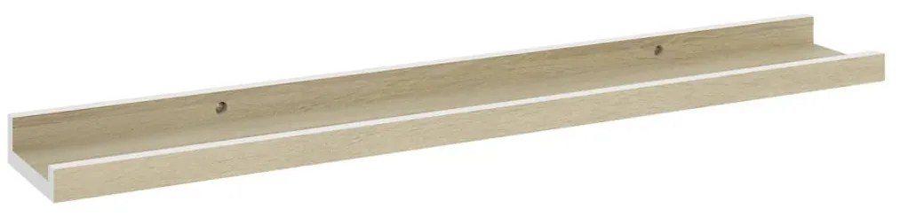 vidaXL Ράφια Τοίχου 2 τεμ. Λευκό και Sonoma Δρυς 60 x 9 x 3 εκ.