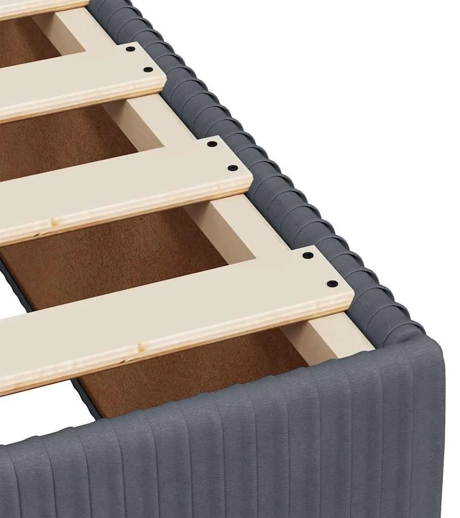 Κρεβάτι Boxspring με Στρώμα Σκούρο Γκρι 180x200 εκ. Βελούδινο - Γκρι