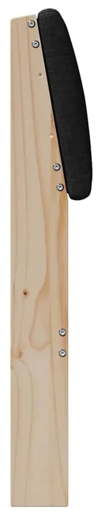 vidaXL Ταπετσαρισμένο κεφαλάρι Μαύρο 160 cm Στερεά ξυλεία πεύκου