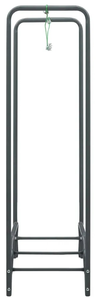 vidaXL Ράφι Καυσόξυλων Ανθρακί 120 x 35 x 120 εκ. Ατσάλινο