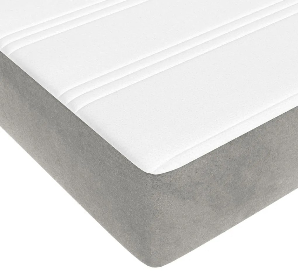 Στρώμα με Pocket Springs Ανοιχτό Γκρι 160x210x20 εκ. Βελούδινο - Γκρι