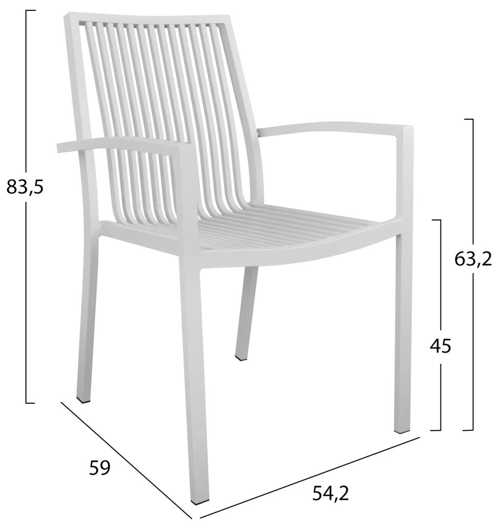 Καρέκλα BRONCA C5130.01 Αλουμινίου Λευκή 54,2x59x83,5Υ εκ. 54.2x59x83.5 εκ.