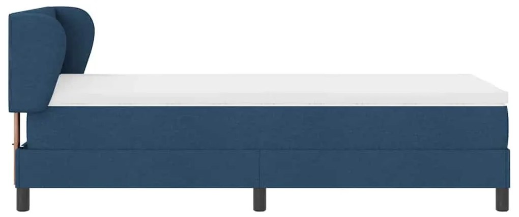 vidaXL Κρεβάτι box spring με στρώμα με στρώμα Μπλε 80 x 200 cm ύφασμα