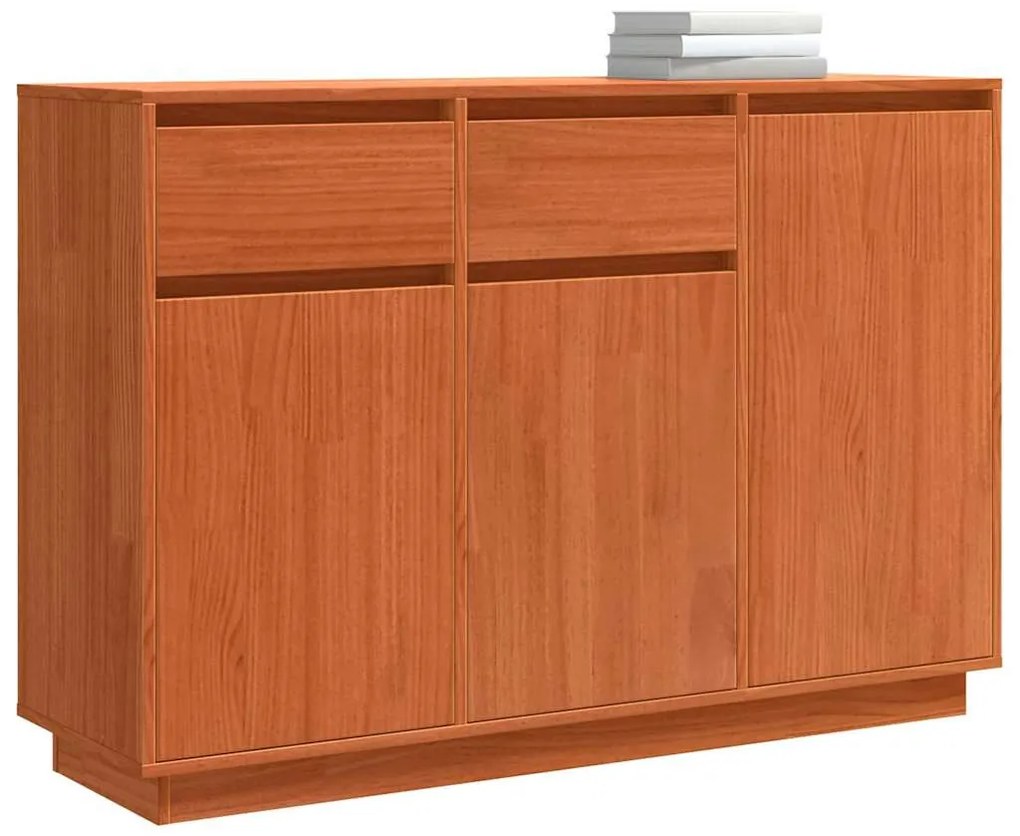 vidaXL Πλαϊνό γραφείο Καφέ κεριού 110 x 34 x 75 εκ Μασίφ ξύλο πεύκου