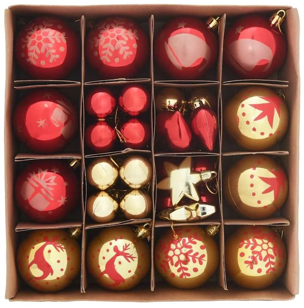 vidaXL Σετ Χριστουγεννιάτικων Στρογγυλών Μπαλίτσων 40 pcs Πλαστικό