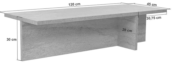 Τραπεζάκι σαλονιού Harbor Megapap χρώμα sapphire oak 120x45x30εκ.