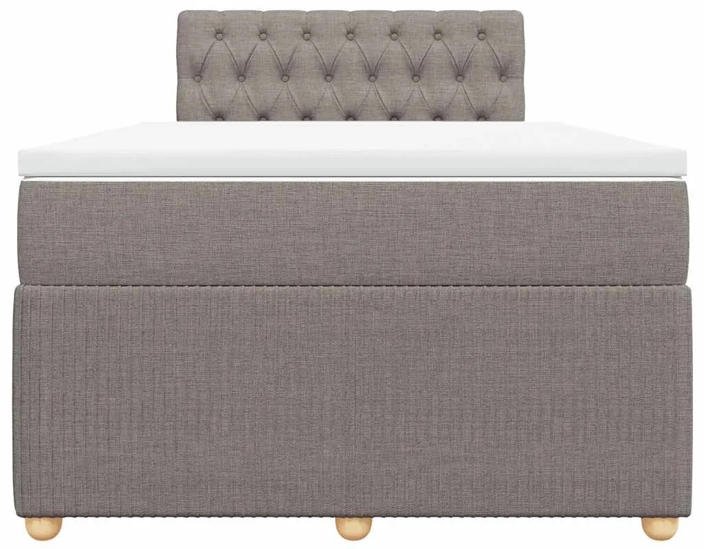 vidaXL Κρεβάτι Boxspring με Στρώμα Taupe 120x200 εκ. Υφασμάτινο