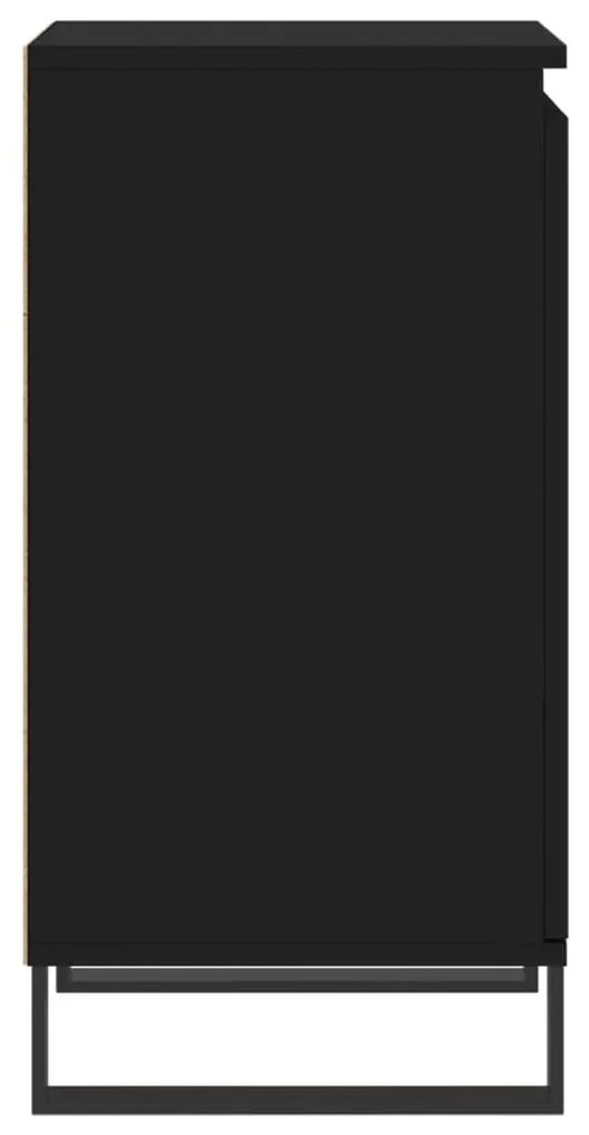 Συρταριέρα Μαύρη 40 x 35 x 70 εκ. από Επεξεργασμένο Ξύλο - Λευκό