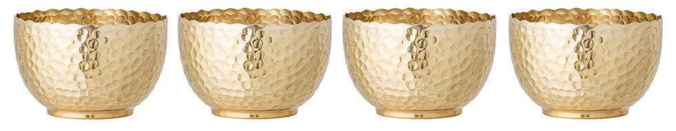 Μπωλ Camelia (Σετ 4Τμχ) 82049388 11x6,5cm Gold Bloomingville Αλουμίνιο