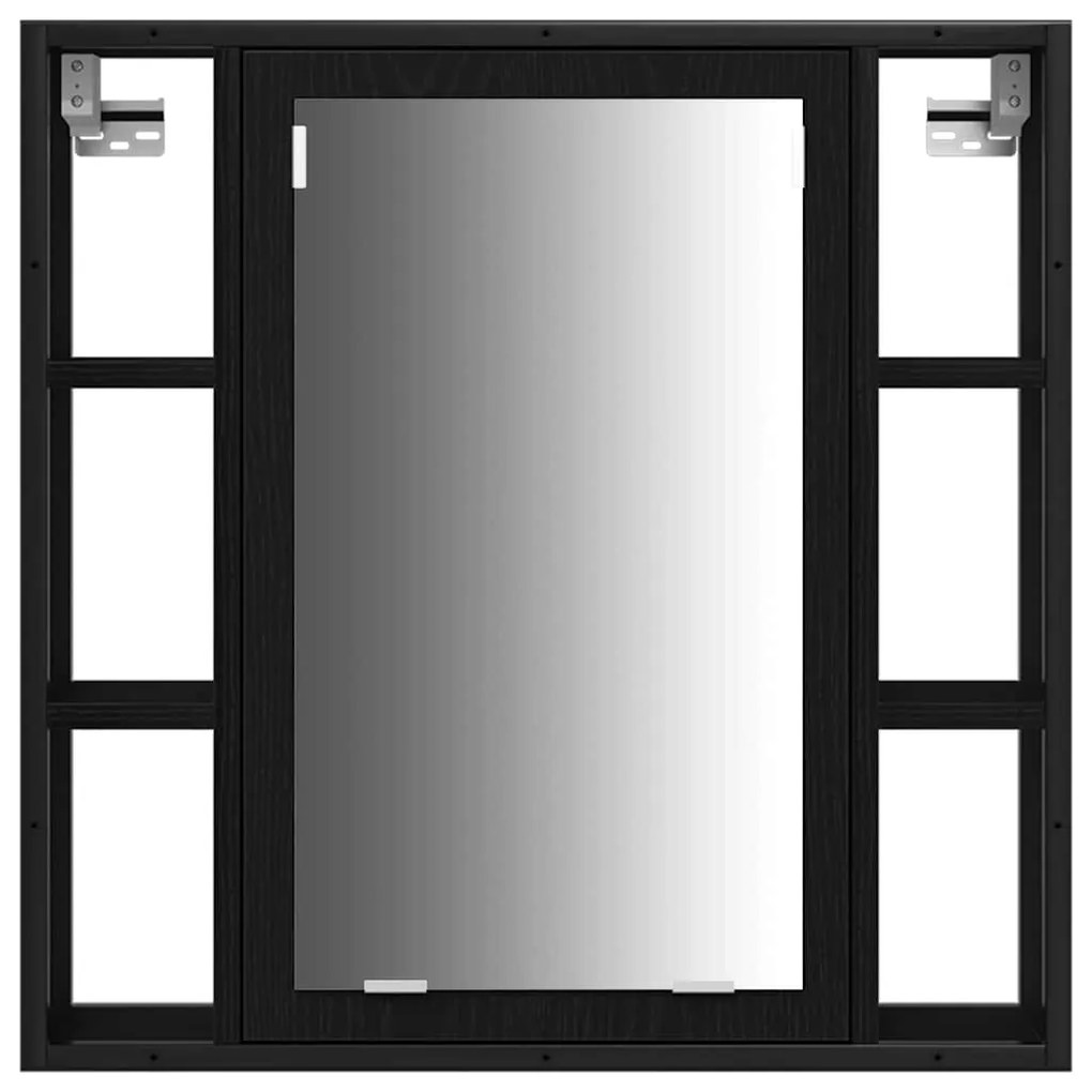 vidaXL Σετ Ντουλαπιών Μπάνιου Άλλο 3 pcs Μαύρη δρυς 33 x 33 x 185.5 εκ