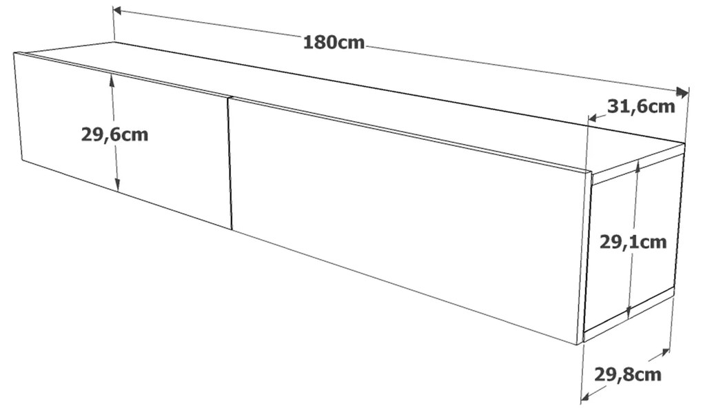 Έπιπλο Τηλεόρασης ArteLibre KENT Πεύκο Μοριοσανίδα 180x31.6x29.6cm