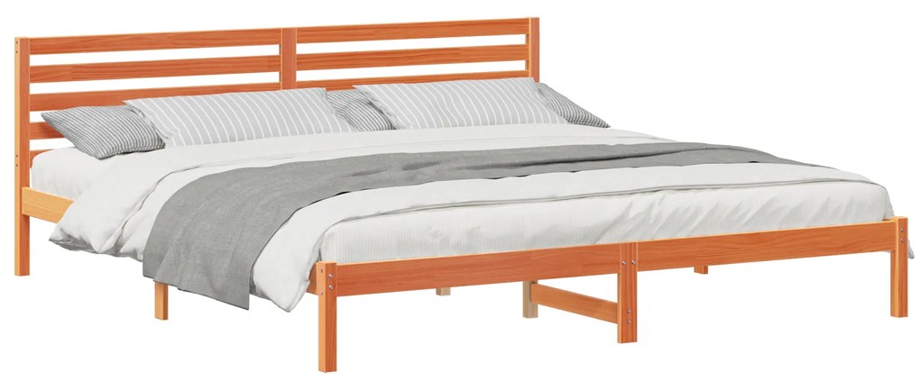 vidaXL Σκελετός Κρεβατιού Καφέ κεριού 180 x 210 cm Μασίφ ξύλο πεύκου