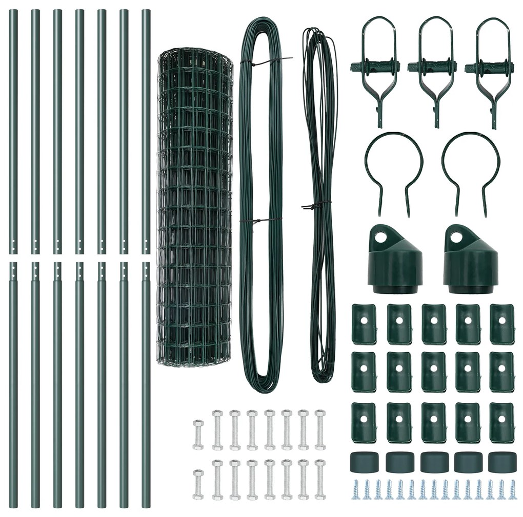 vidaXL Euro Fence με 7 Πόλους 1.2x10 μ Γαλβανισμένο Ατσάλι Πράσινο