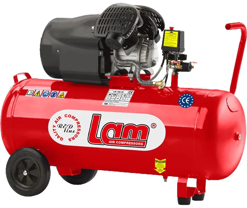 Αεροσυμπιεστής 100LIT 3.0HP 412 lit/min LAMLR 100/3V