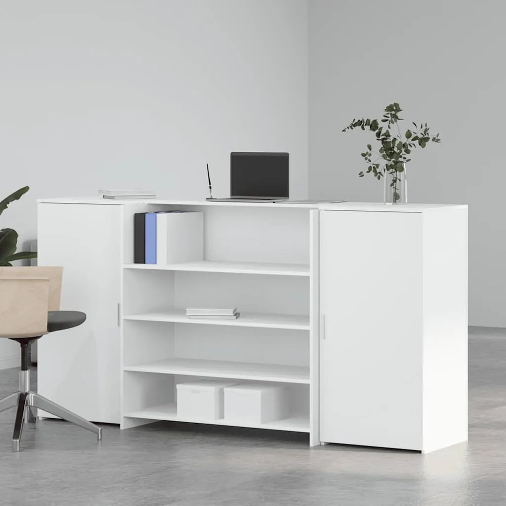 vidaXL Γραφείο υποδοχής Λευκό 200x50x103,5 εκ. Επεξεργασμένο Ξύλο