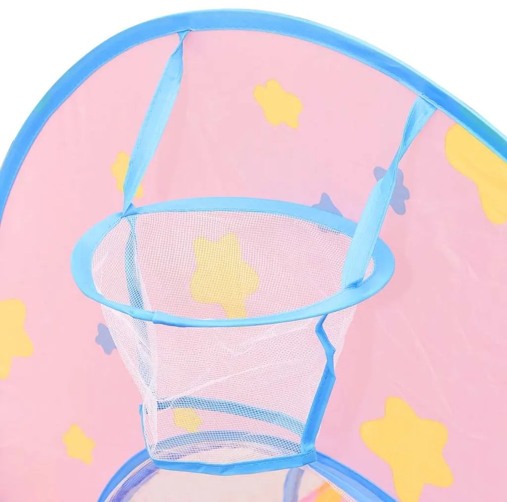 vidaXL Παιδική Σκηνή Ροζ 301x120x128 εκ. με 250 Μπάλες