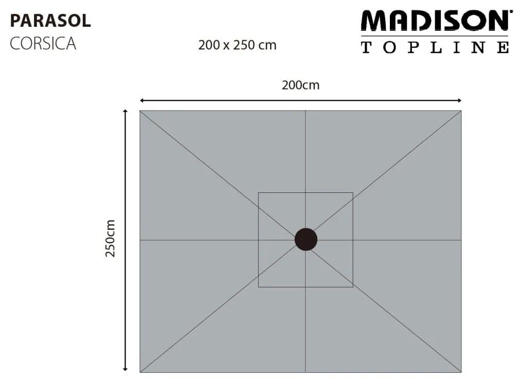 Madison Ομπρέλα Κήπου Corsica Γκρι 200 x 250 εκ. - Γκρι