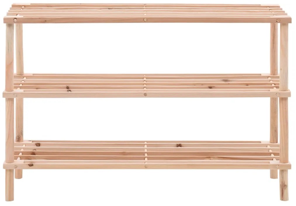 vidaXL Παπουτσοθήκη με 3 Ράφια από Μασίφ Ξύλο Ελάτης