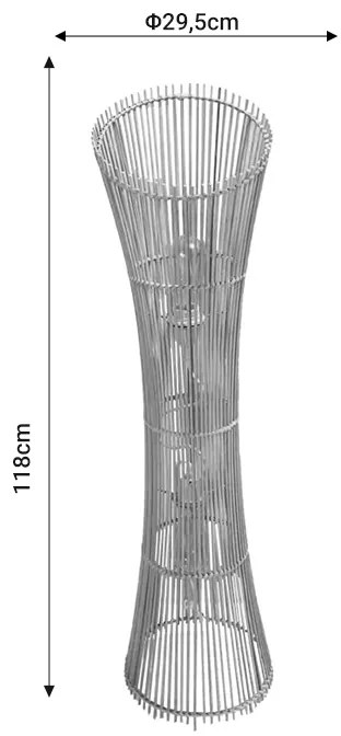 Φωτιστικό δαπέδου δίφωτο Gion Inart E27 φυσικό μπαμπού Φ29.5x118εκ - 299-000010