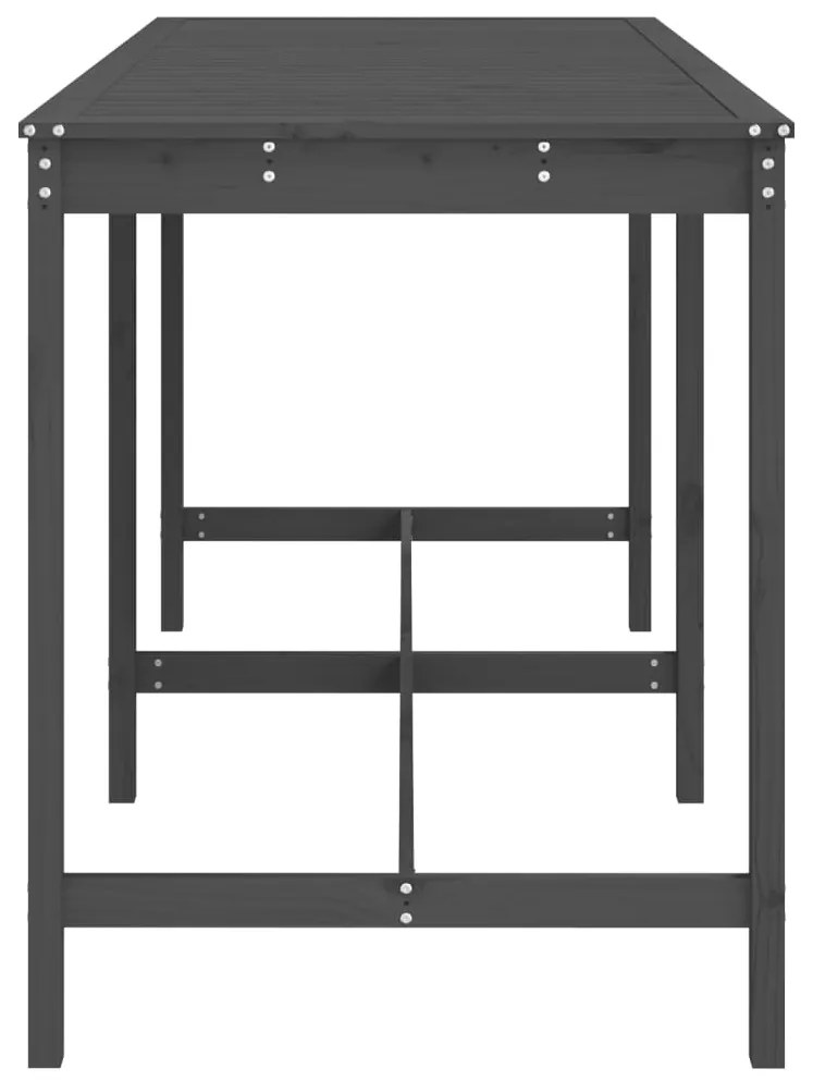 vidaXL Τραπέζι Κήπου Γκρι 203,5 x 90 x 110 εκ. από Μασίφ Ξύλο Πεύκου