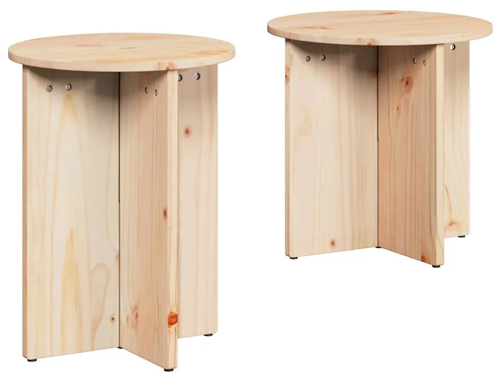 vidaXL Τραπεζάκι σαλονιού 2 pcs Φυσικό 41.5 x 41.5 x 41 εκ