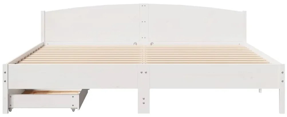 vidaXL Σκελετός Κρεβ. Χωρίς Στρώμα Λευκό 180x200 εκ Μασίφ Πεύκο