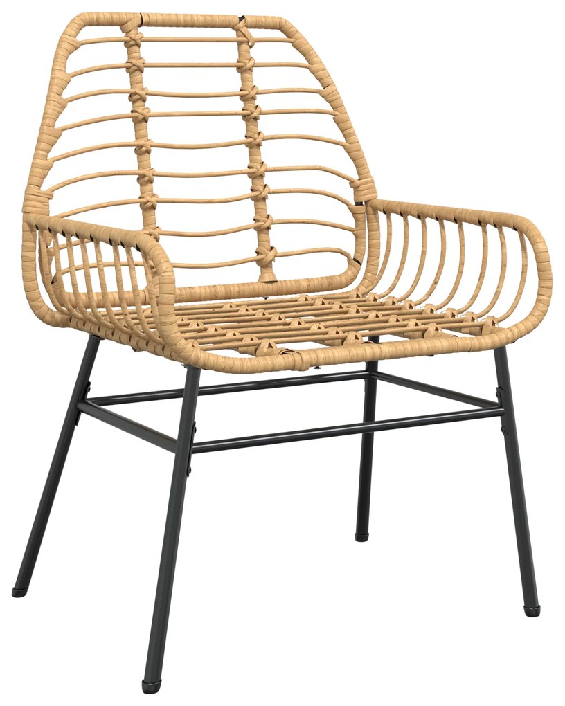 vidaXL Σετ 5 Τεμαχίων Επίπλων Κήπου  Καφέ Πολυ Rattan