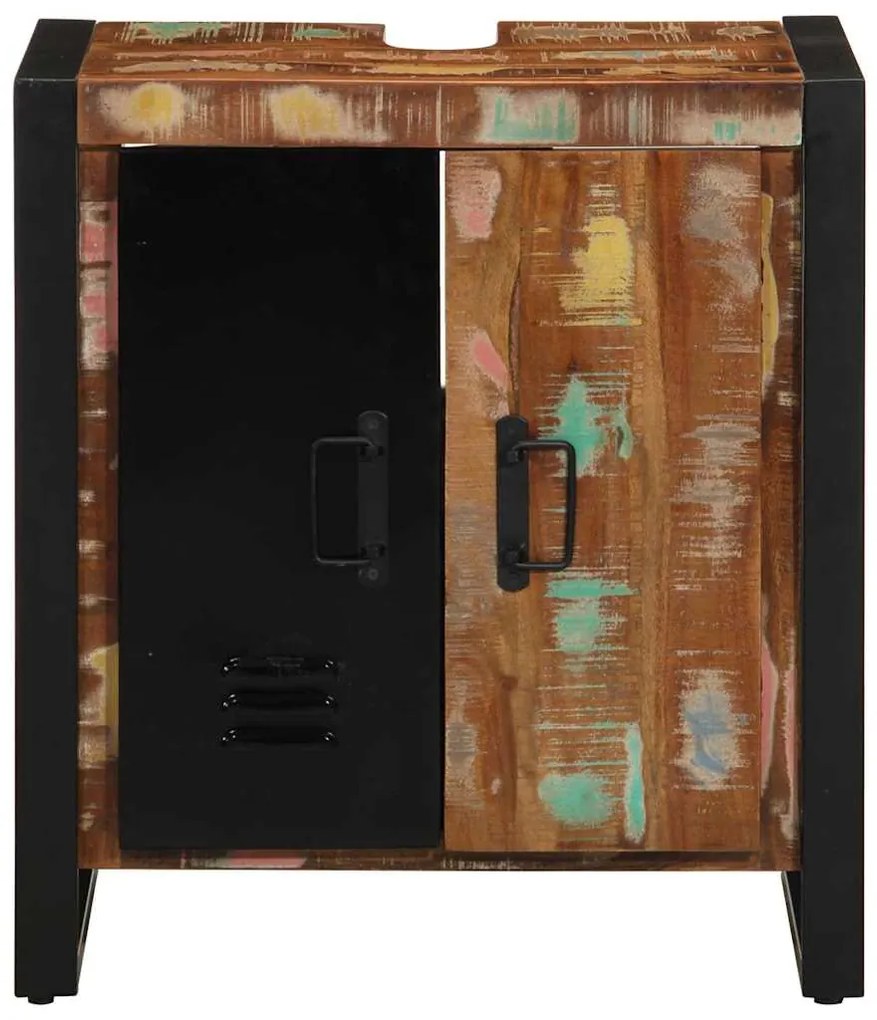 vidaXL Ντουλάπι Μπάνιου Καφέ 55 x 35 x 60 εκ. Στερεό Ανακτηθέν Ξύλο