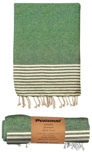 Πετσέτα Θαλάσσης Pestemal Βαμβακερή Green 90x180εκ. Summer tiempo 42-2945