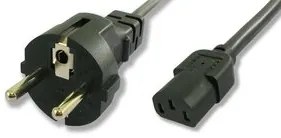 POWERTECH Καλώδιο τροφοδοσίας 3x 1mm² CAB-P014, μαύρο, 1.5m