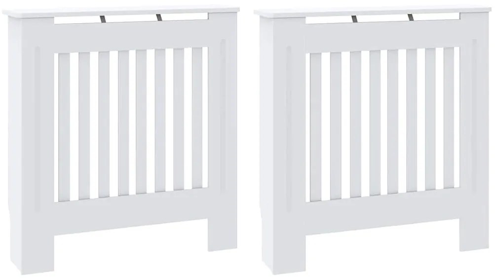 vidaXL Καπάκι Καλοριφέρ 2 pcs Λευκό 78 x 19 x 81,5 εκ.