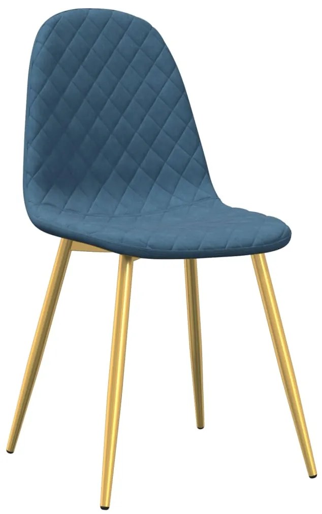 vidaXL Καρέκλες Τραπεζαρίας 6 τεμ. Μπλε Βελούδινες