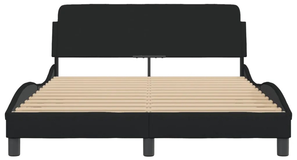 vidaXL Σκελετός Κρεβατιού Dover Μαύρο 140x200 εκ.Υφασμάτινο