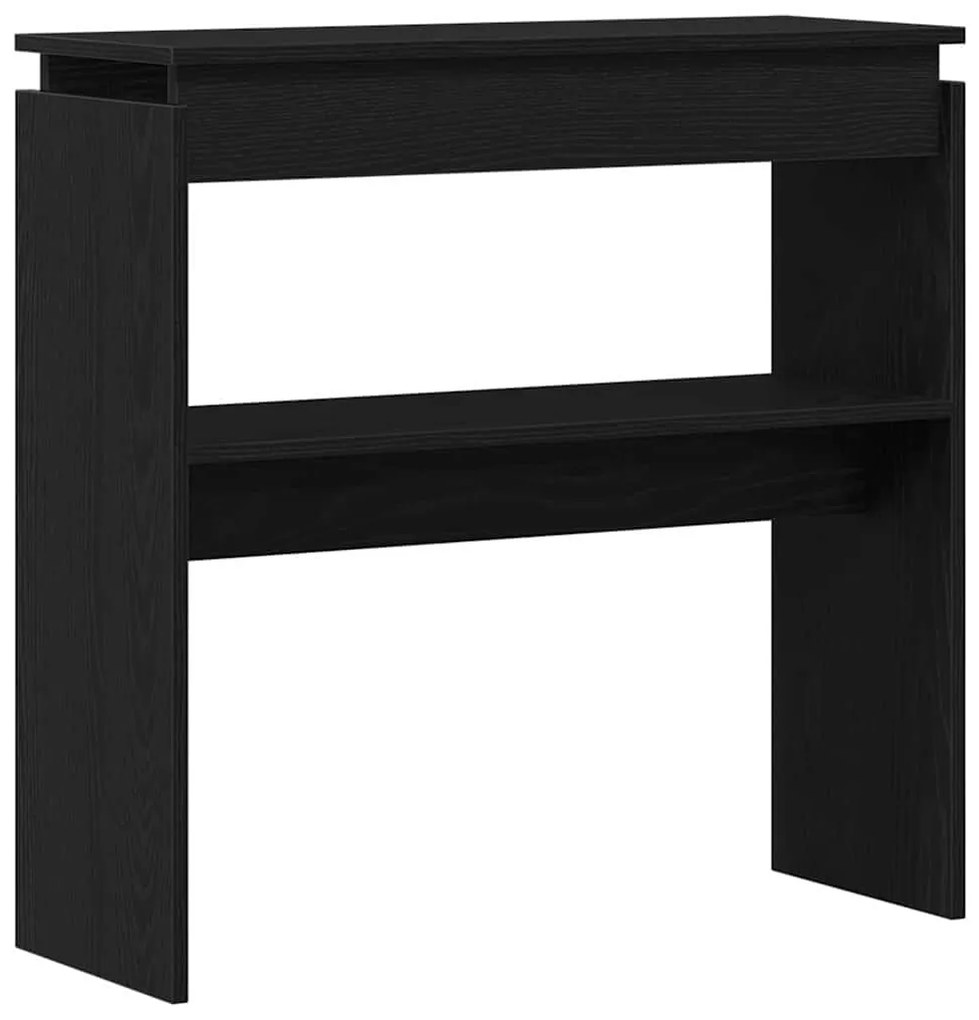 vidaXL Τραπέζι κονσόλας Μαύρη Οξυά 80 x 30 x 80 εκ. Επεξεργασμένο ξύλο