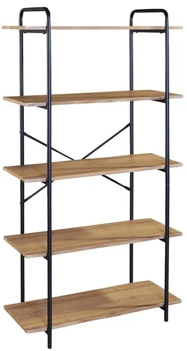 Ραφιέρα Μέταλλο Βαφή Μαύρο, Απόχρωση Sonoma  80x34x144cm ΕΟ445,3