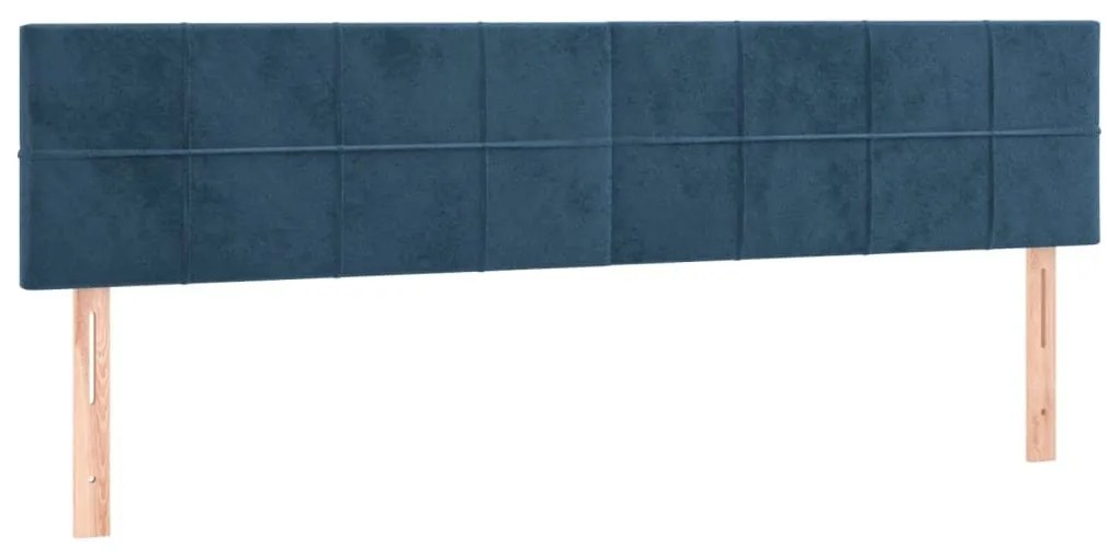 Κεφαλάρι Κρεβατιού LED Σκούρο Μπλε 180x5x78/88 εκ. Βελούδινο - Μπλε