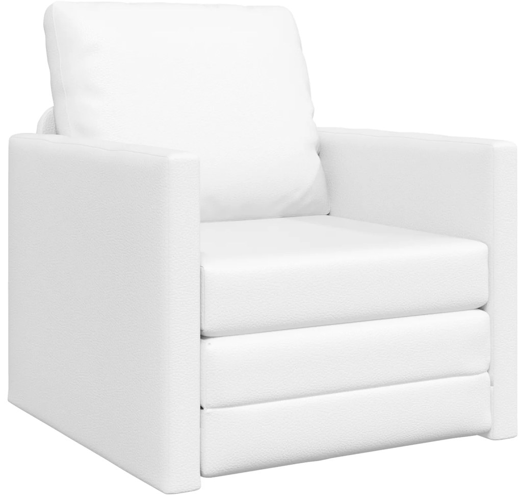vidaXL Καθιστικό Κρεβάτι 2 σε 1 Λευκό 74x77x81 cm από Τεχνητό Δέρμα