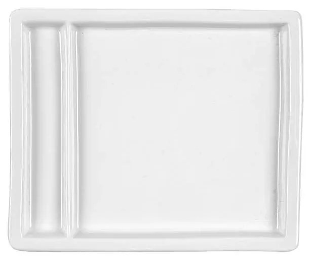Πιάτο 2 Θέσεων Τετράγωνο Πορσελάνης Λευκό Art Et Lumiere 18x15x2εκ. 05951