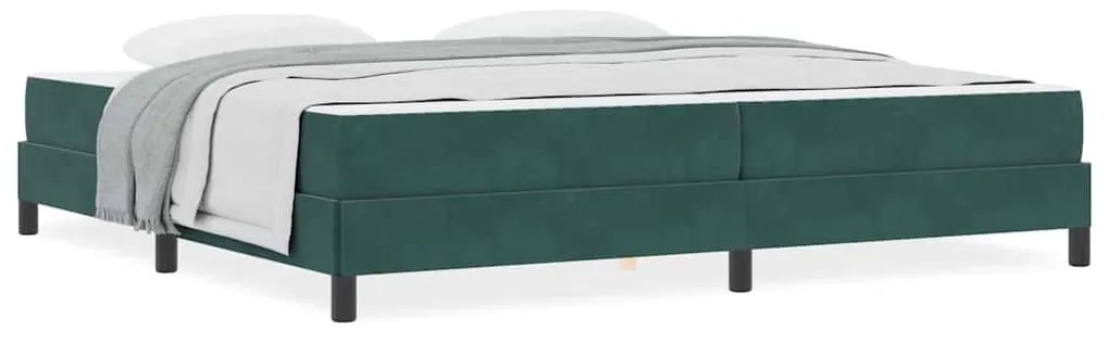 vidaXL Κρεβάτι box spring με στρώμα Σκούρο Πράσινο 200 x 200 cm