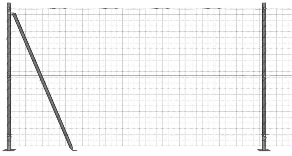 vidaXL Φράχτης με Στήλες. Γκρι 1.2 x 25 m Ατσάλι