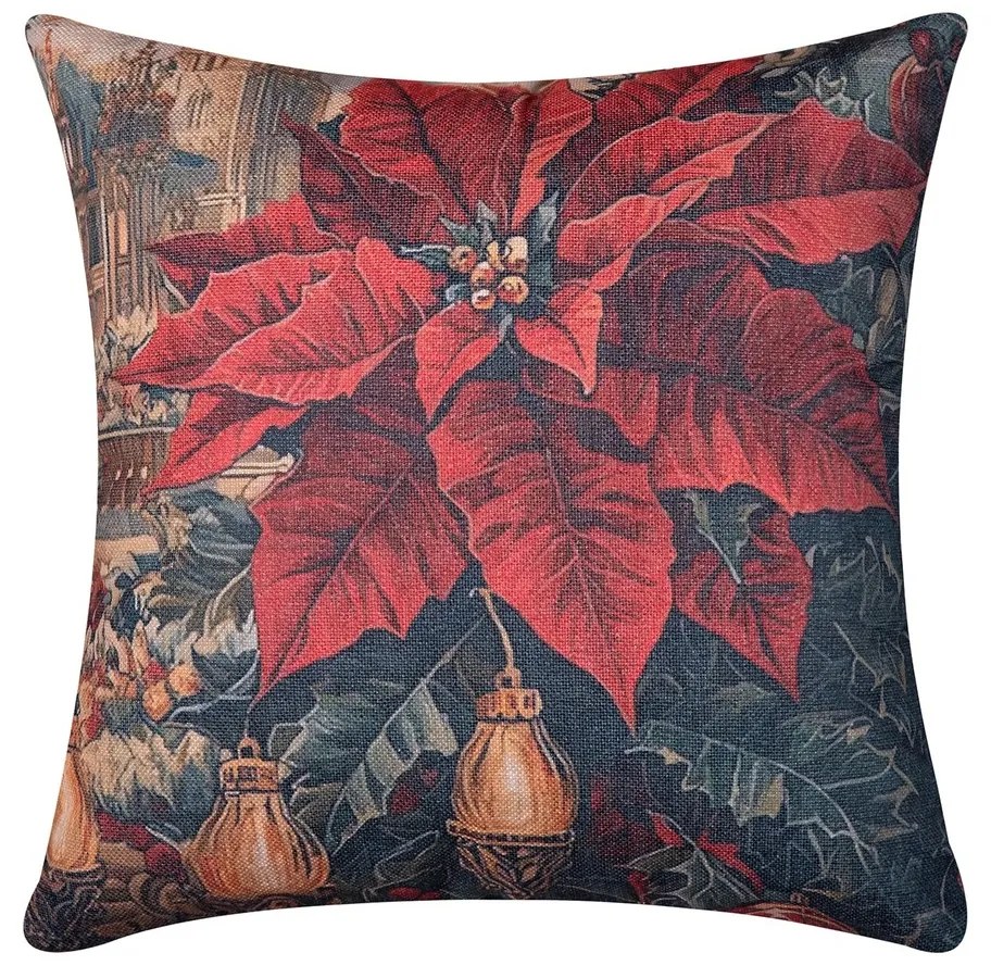 Χριστουγεννιάτικη Μαξιλαροθήκη (45x45) Silk Fashion ks2026-17