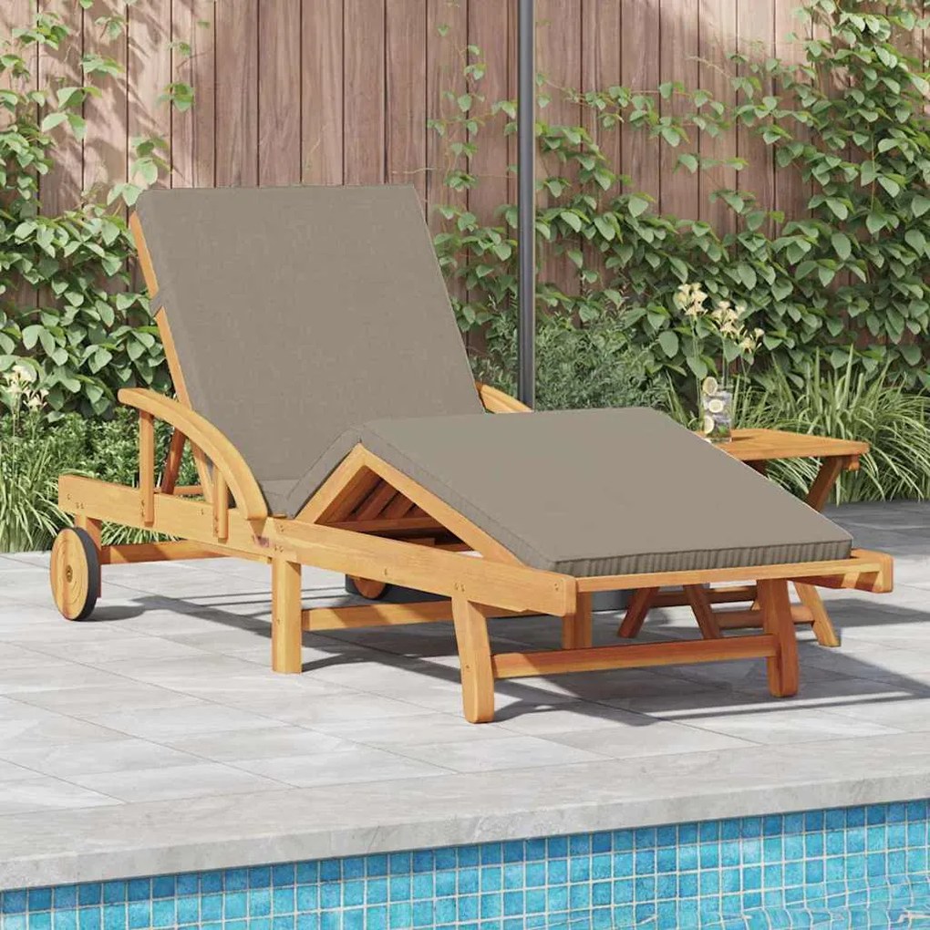 vidaXL Ξαπλώστρα 2 pcs Taupe 40 x 40 x 40εκ Μασίφ ξύλο ακακίας