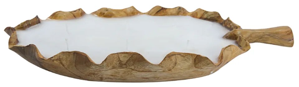Artekko Woody Μπολ Διακοσμητικό με Κερί Σόγιας από Ξύλο Teak (40x15x6)cm Artekko 83471